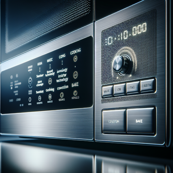A modern microwave oven buying guide showcasing a detailed view of its advanced control panel features