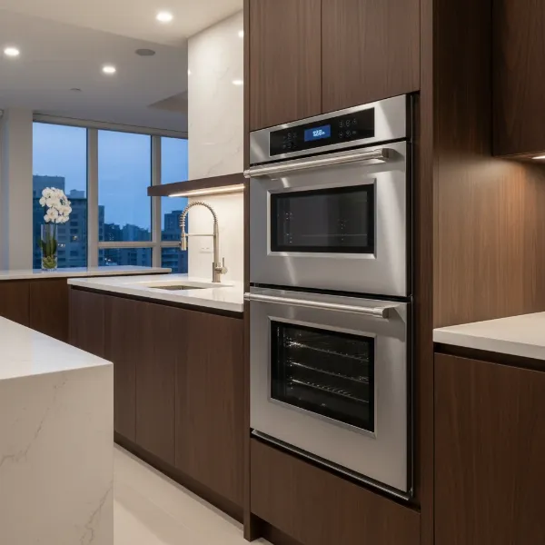 Dacor Transition Series 30-inch built-in electric combination wall oven in a modern kitchen