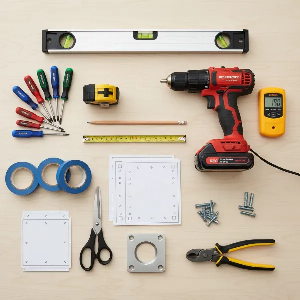 Essential tools and materials for installing an over-the-range microwave oven