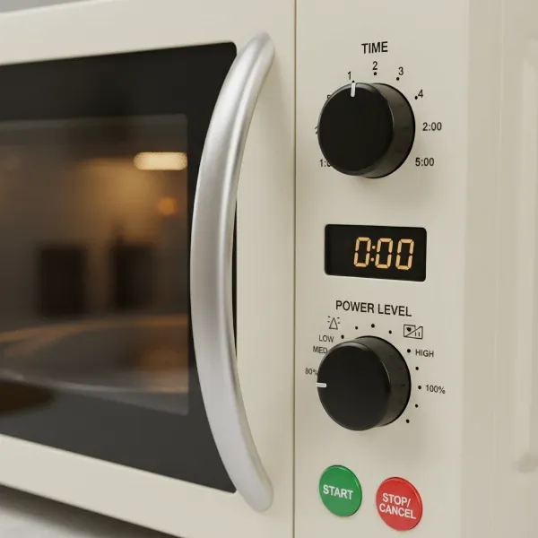 close-up of easy-to-use microwave features for seniors